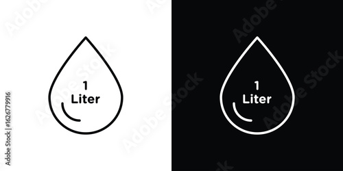 Liter icon, outline vector sign, logo design download