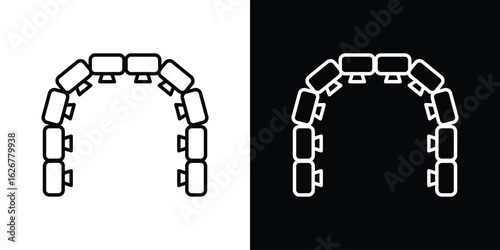 Lingual braces icon, outline vector sign, logo design download