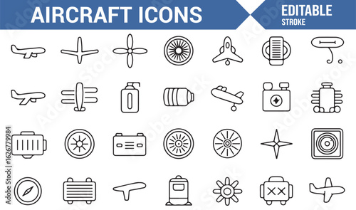 Aircraft Components Collection: Icons and Symbols