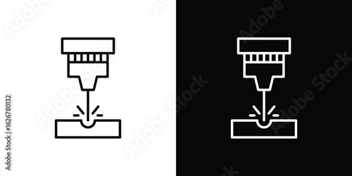 Laser machine icon, outline vector sign, logo design download