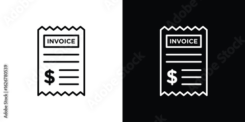 Invoice icon, outline vector sign, logo design download