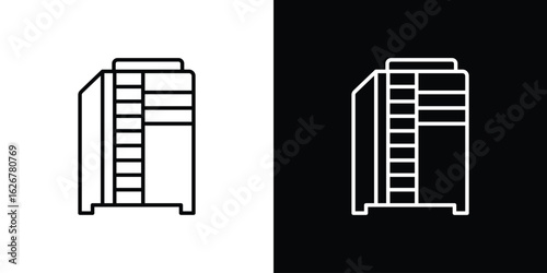 Infrared heat cabin icon, outline vector sign, logo design download