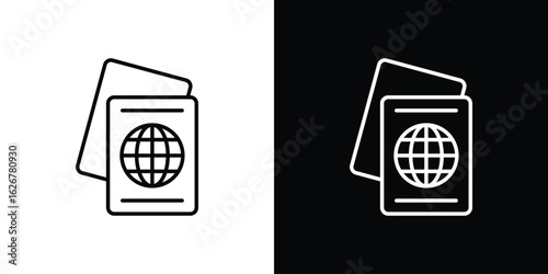 Immigration icon, outline vector sign, logo design download
