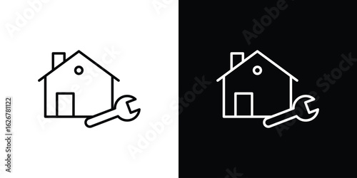 Home repair icon, outline vector sign, logo design download