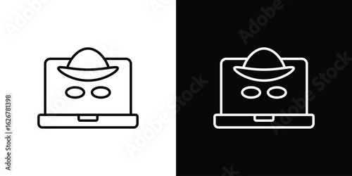 Hacker icon, outline vector sign, logo design download