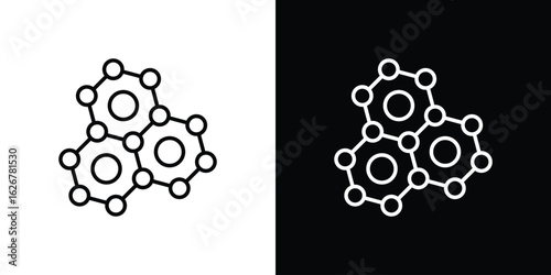 Graphene icon, outline vector sign, logo design download