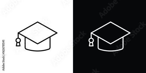 Graduated icon, outline vector sign, logo design download