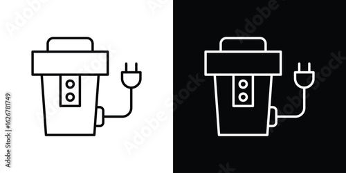 Garbage disposal icon, outline vector sign, logo design download