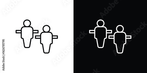 Foosball icon, outline vector sign, logo design download