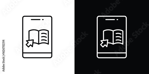 Ebook icon, outline vector sign, logo design download