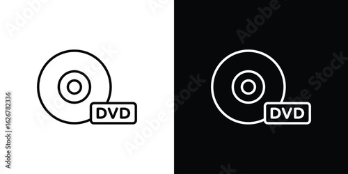 DVD icon, outline vector sign, logo design download