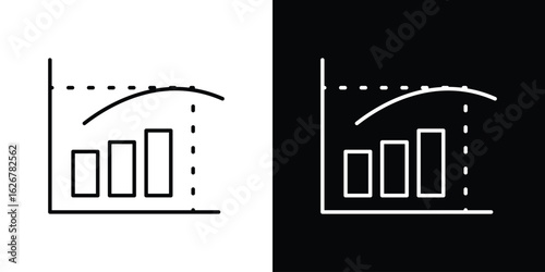 Diminishing returns icon, outline vector sign, logo design download