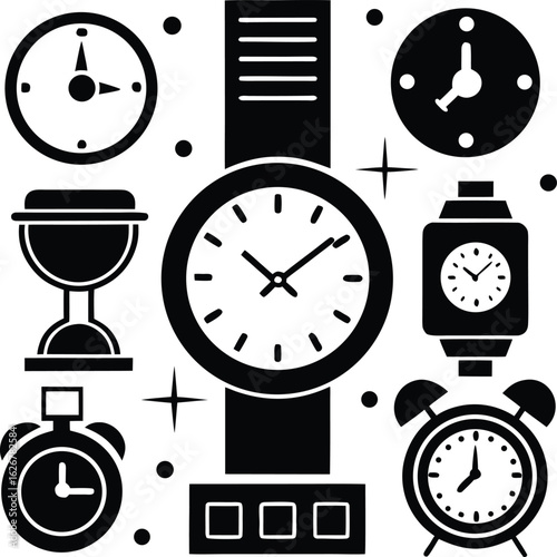 set of clocks