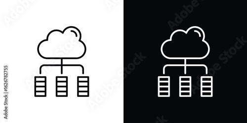 Data center icon, outline vector sign, logo design download