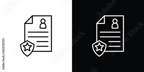 Criminal record icon, outline vector sign, logo design download