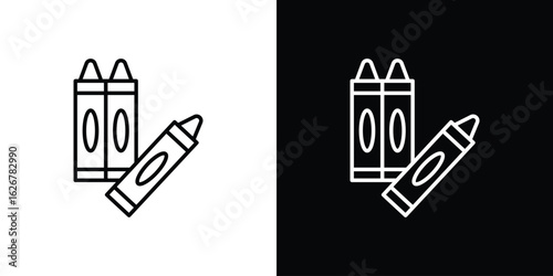 Crayon icon, outline vector sign, logo design download