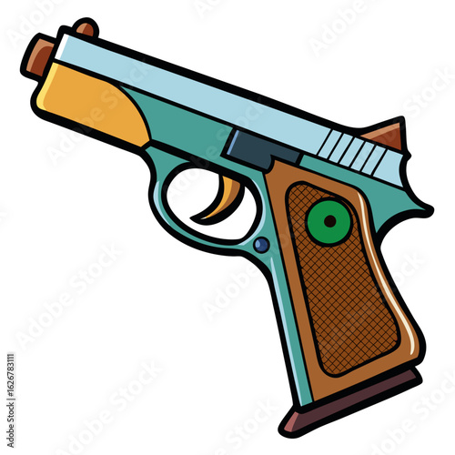 Walther PPK Gun Vector Style on White