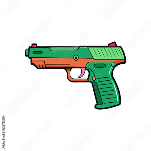 Walther PPQ3 Gun Vector Style on White