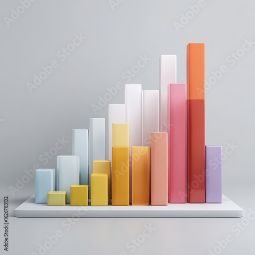 Colorful bar graph ascending, neutral background, growth concept, business report Free Download Colorful bar graph ascending, neutral background, growth concept, business report - GFXLoad