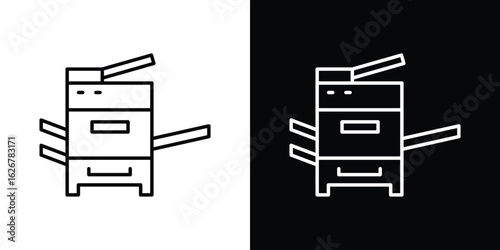 Copier icon, outline vector sign, logo design download