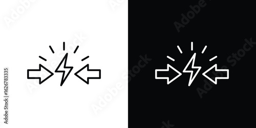 Conflict icon, outline vector sign, logo design download