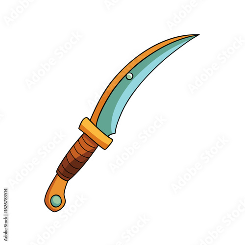 Creative Curved Blade Knife Vector Style