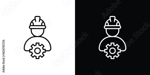 Civil Engineer icon, outline vector sign, logo design download