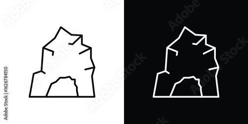 cave icon, outline vector sign, logo design download