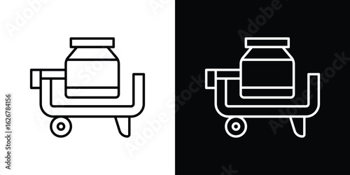 Cement mixer icon, outline vector sign, logo design download