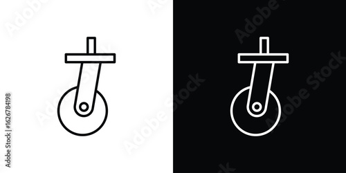 Cart trolley wheel icon, outline vector sign, logo design download