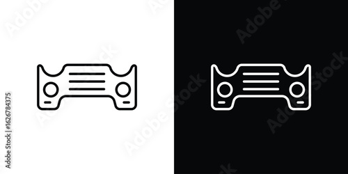 Car bumper icon, outline vector sign, logo design download