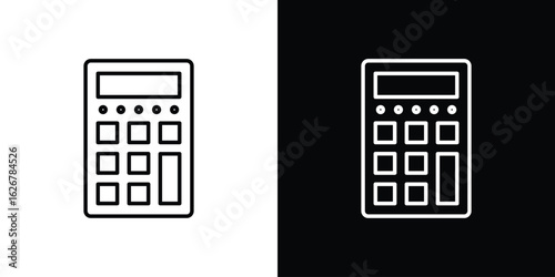 Calculator icon, outline vector sign, logo design download