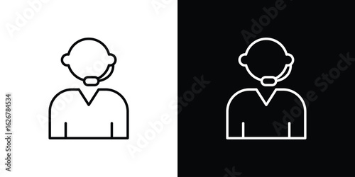 Callcenter icon, outline vector sign, logo design download