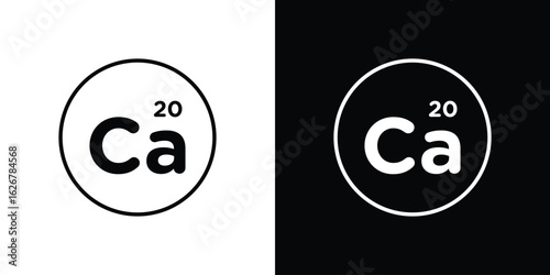 Calcium icon, outline vector sign, logo design download