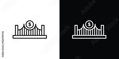 Bridging loan icon, outline vector sign, logo design download