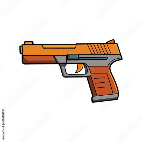 Sig Sauer P320 Gun Vector Style on White