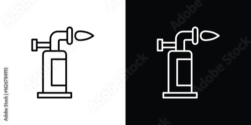 Blowtorch icon, outline vector sign, logo design download