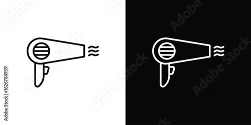 Blow dryer icon, outline vector sign, logo design download