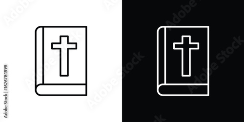 Bible icon, outline vector sign, logo design download