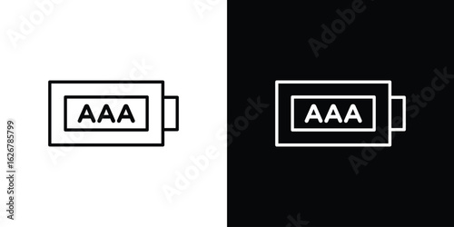 AAA battery icon, outline vector sign, logo design download