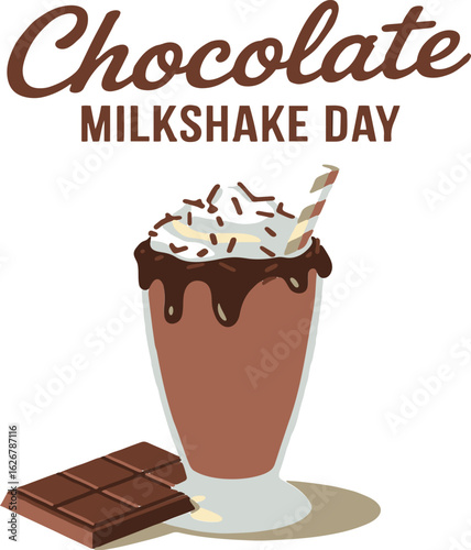 Celebrate National Chocolate Milkshake Day with a Decadent Treat and Rich Chocolate Bar, Enjoying the Sweetness and Creaminess