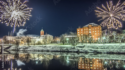 High-quality winter holiday images showcasing Christmas and New Year themes in warm, cozy and festive settings