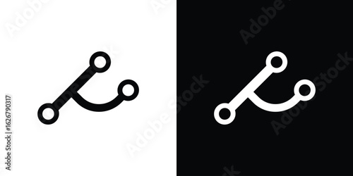 Version control icon, glyph style icon for web site or mobile app