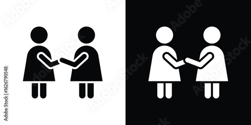 Twin icon, glyph style icon for web site or mobile app