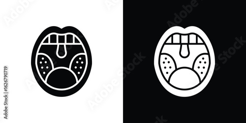 Tonsillitis icon, glyph style icon for web site or mobile app