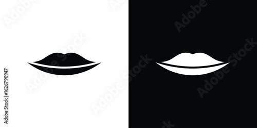 Thin lips icon, glyph style icon for web site or mobile app