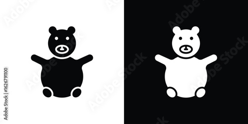 Teddy bear icon, glyph style icon for web site or mobile app