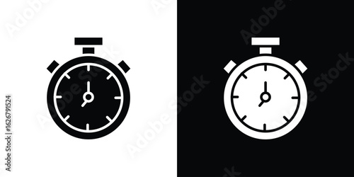 Stopwatch icon, glyph style icon for web site or mobile app