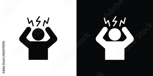 Stress icon, glyph style icon for web site or mobile app