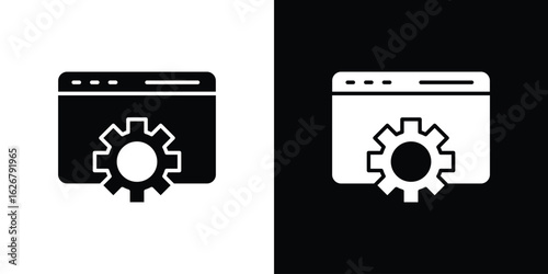 Software icon, glyph style icon for web site or mobile app